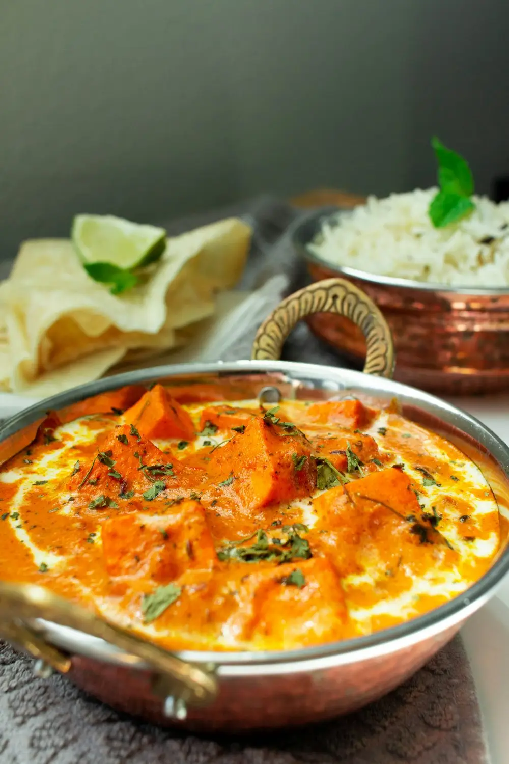 Paneer butter masala — a warm home-style veg tiffin